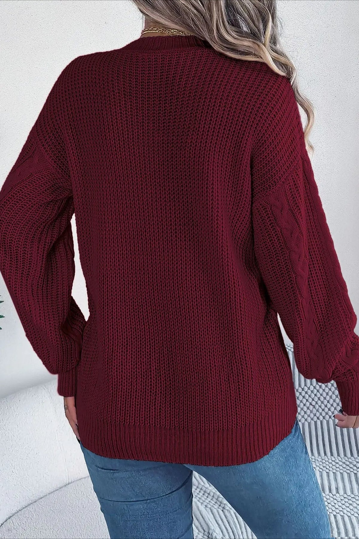 Knitted Long Sleeve Loose Single Breasted Cardigan 21