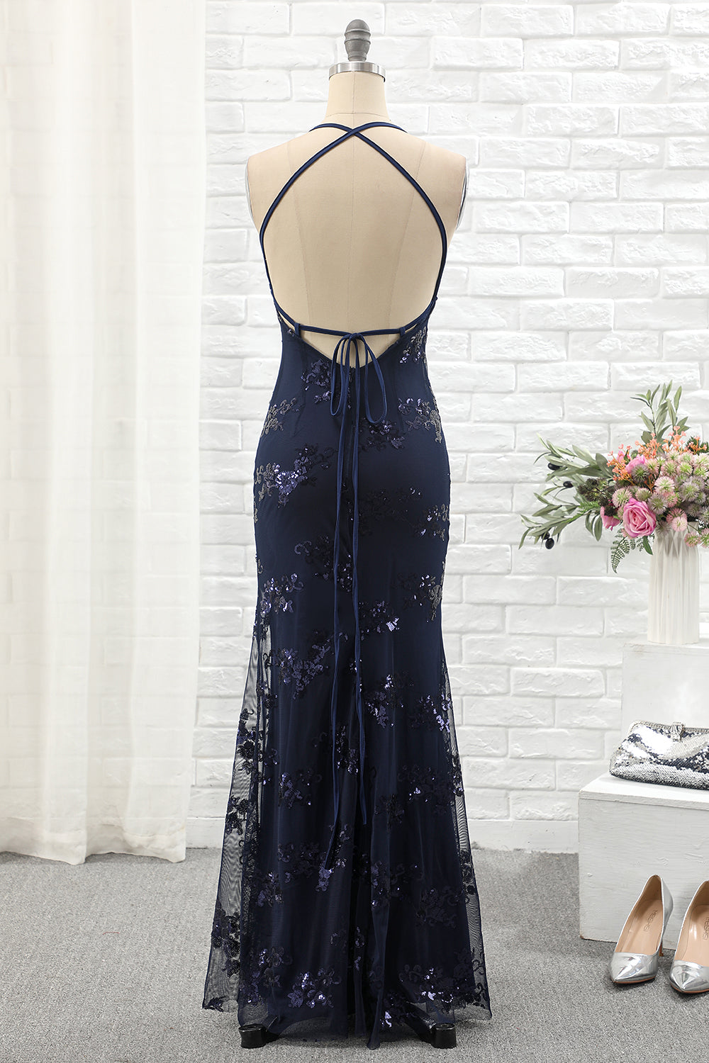 Spaghetti Straps Mermaid Party Dress - Fashionpara