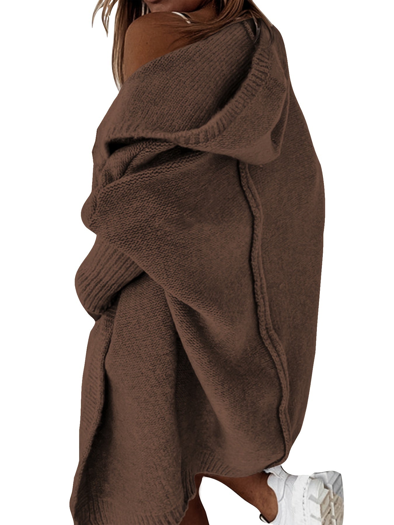 ShoptheCIC Oversized Hooded Knitted Cardigan Coat - Fashionpara