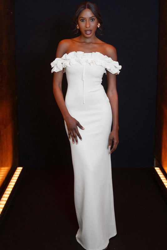 Ruffle Off-Shoulder Bodycon Mermaid Maxi Dress