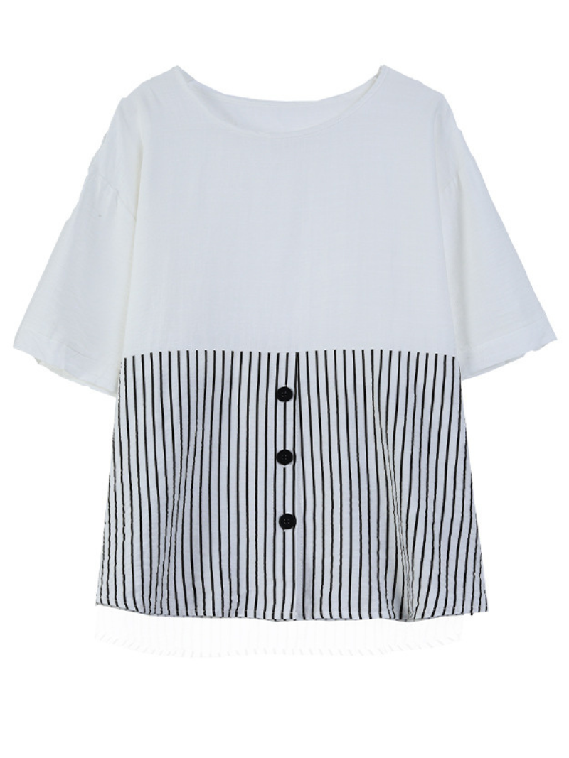 Sunshine Haven Graceful Striped Tops - Fashionpara
