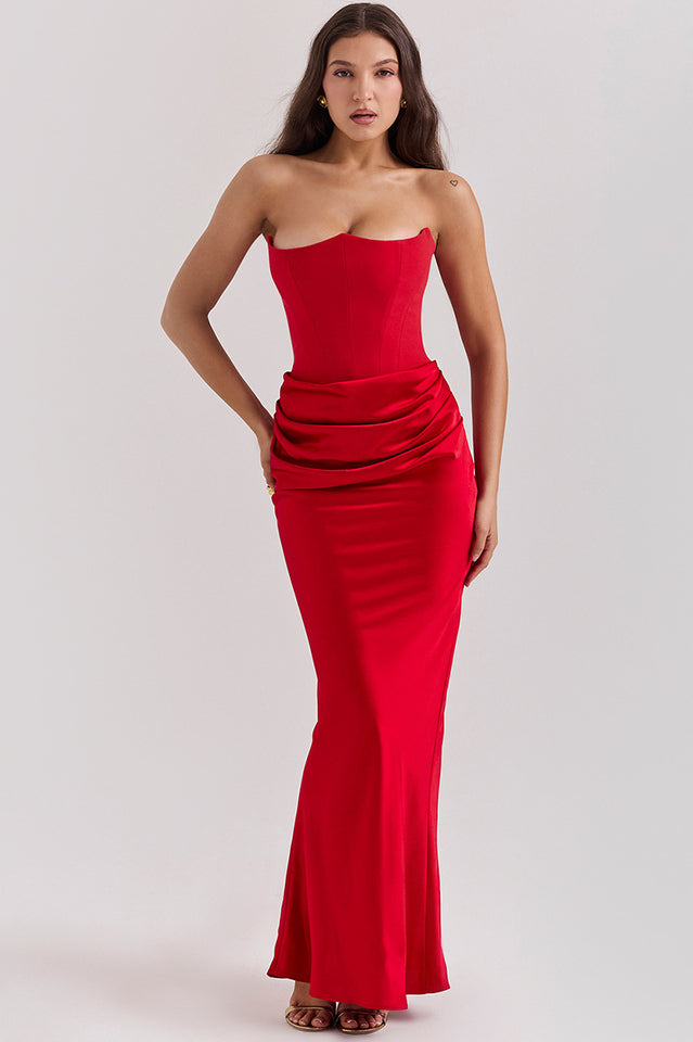 Persephone Off Shoulder Bustier Dress in Black - View 17