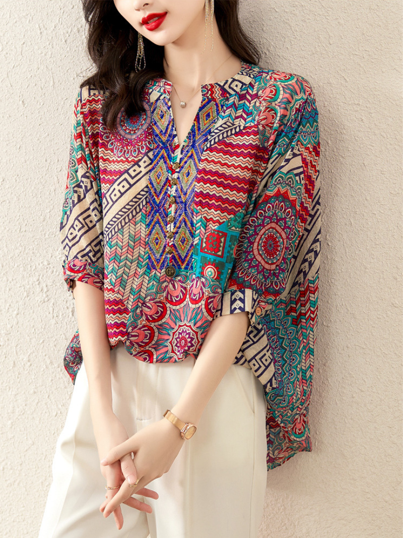 Is My Dreamy Printing Short-Sleeved Tops - Fashionpara