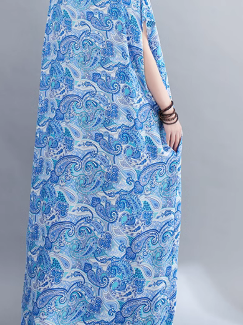 Beach Goddess Casual Printed Kaftan Dress - Fashionpara