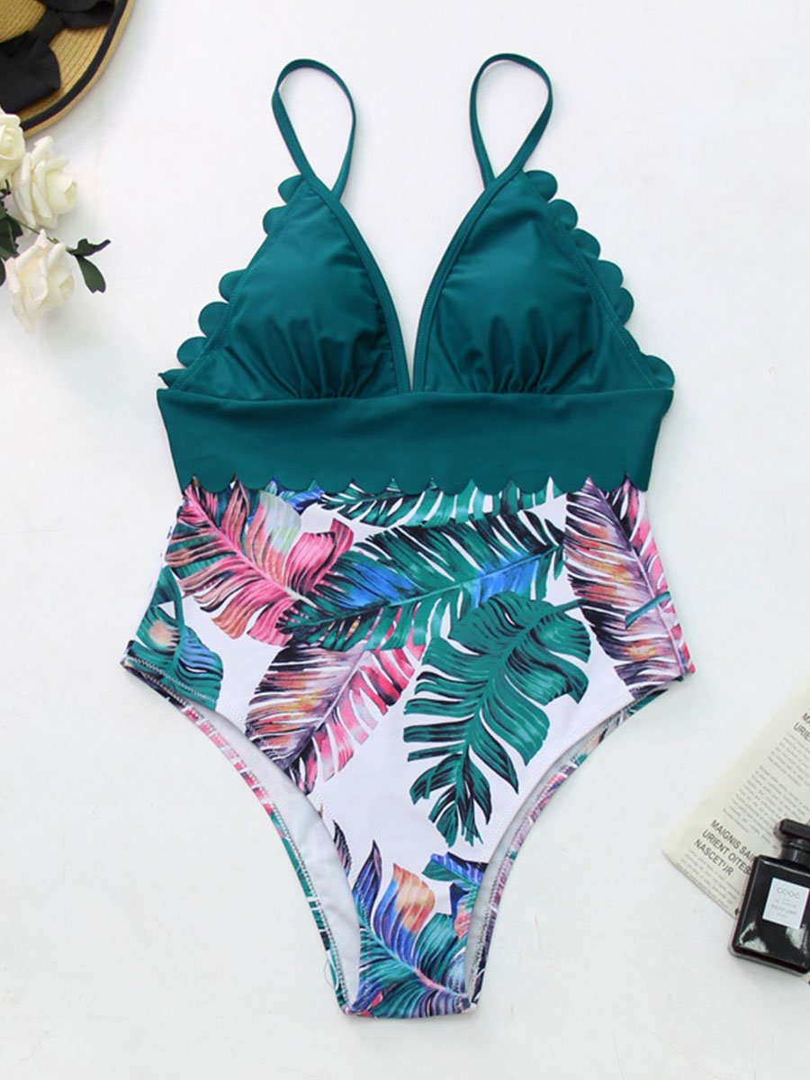Printed One-piece Swimsuit - Fashionpara