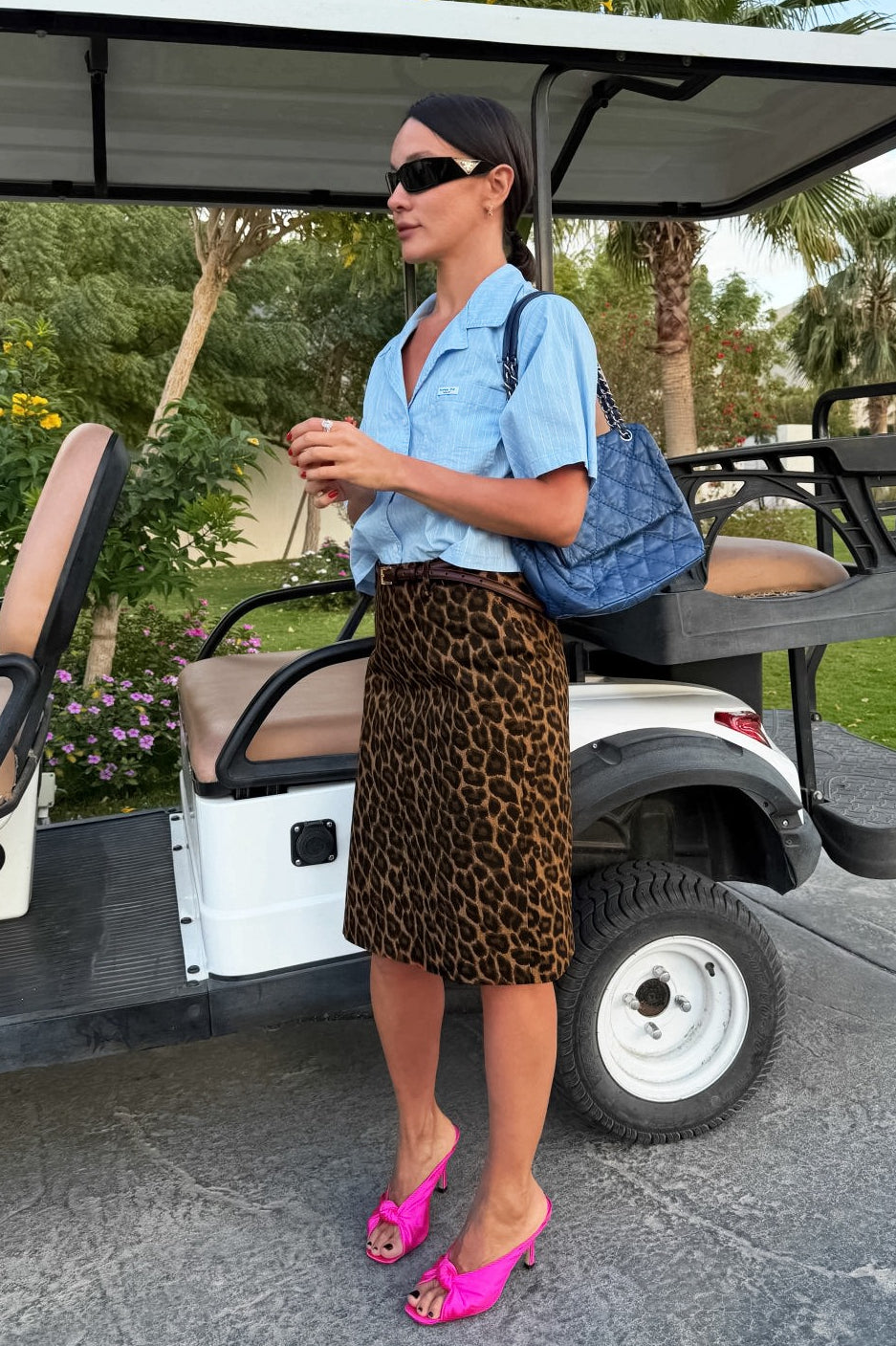 Leopard Pencil Midi Skirt