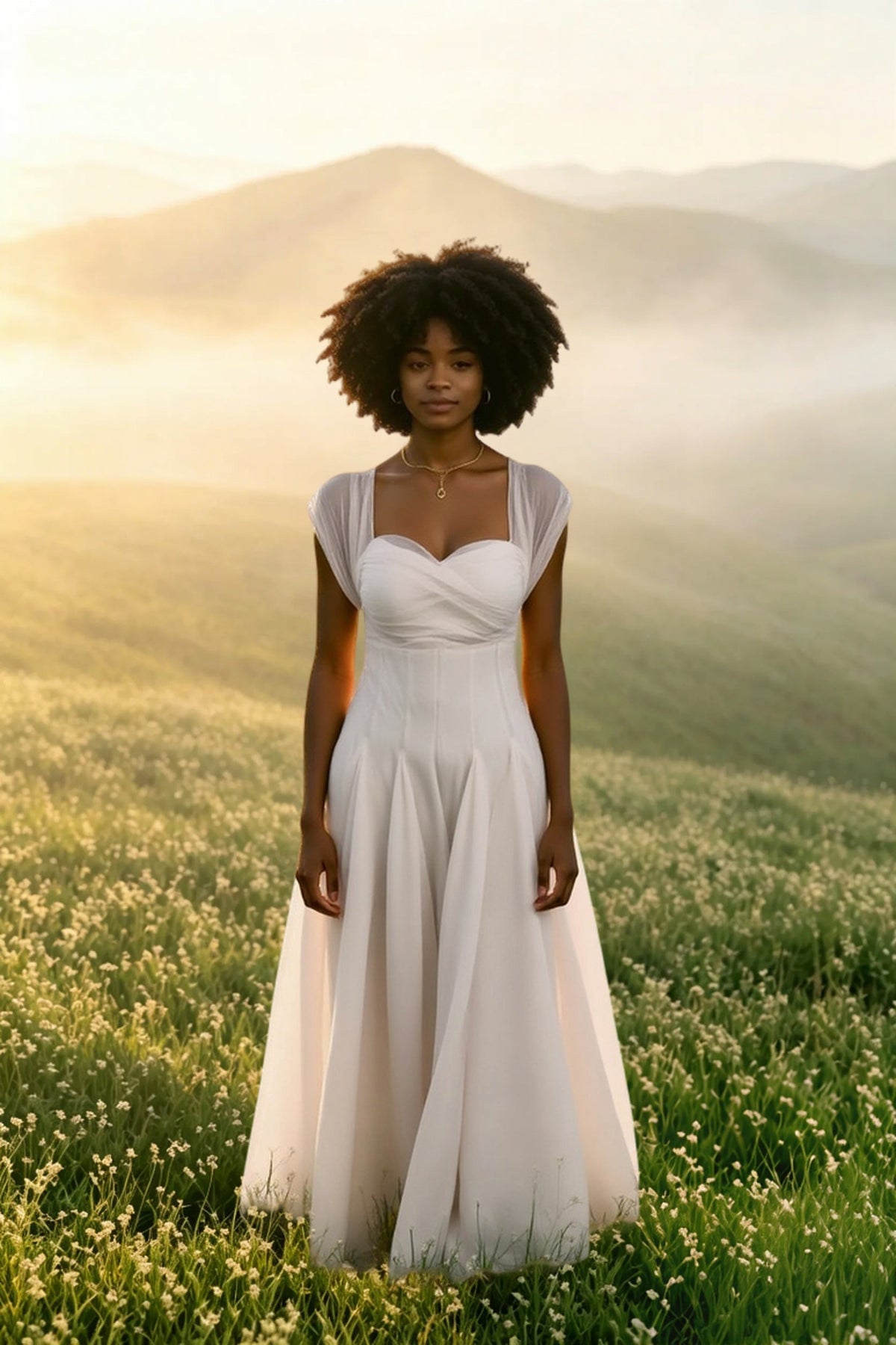 Sweetheart Cap Sleeve Fit and Flare Midi Dress 2