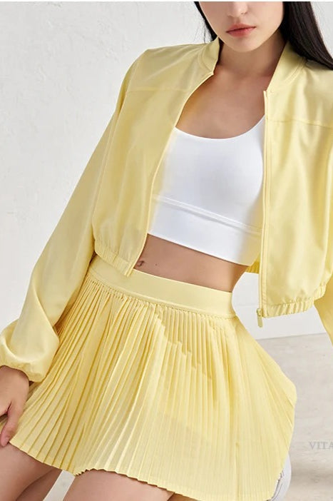 Cropped Zip-Up Athletic Jacket