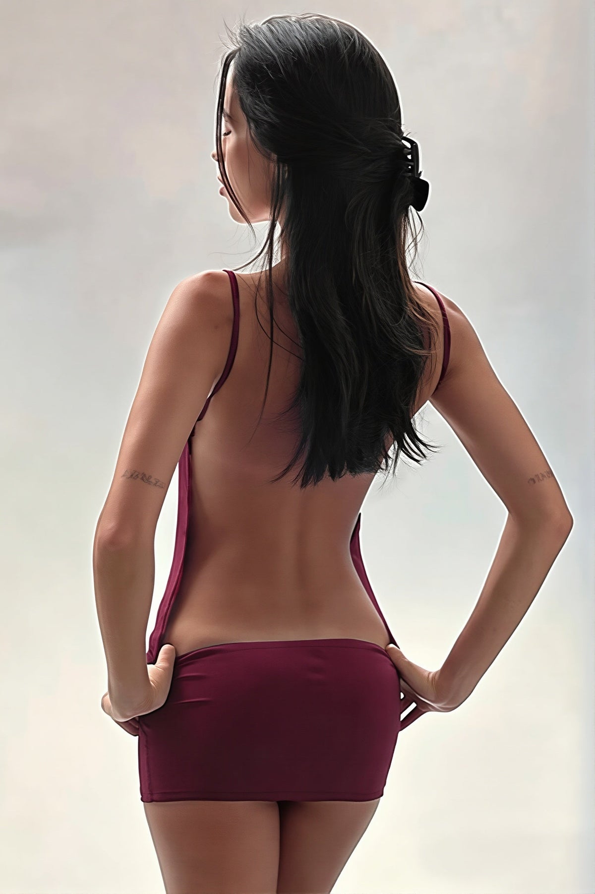 Open Back Spaghetti Strap Bodycon Mini Dress 9