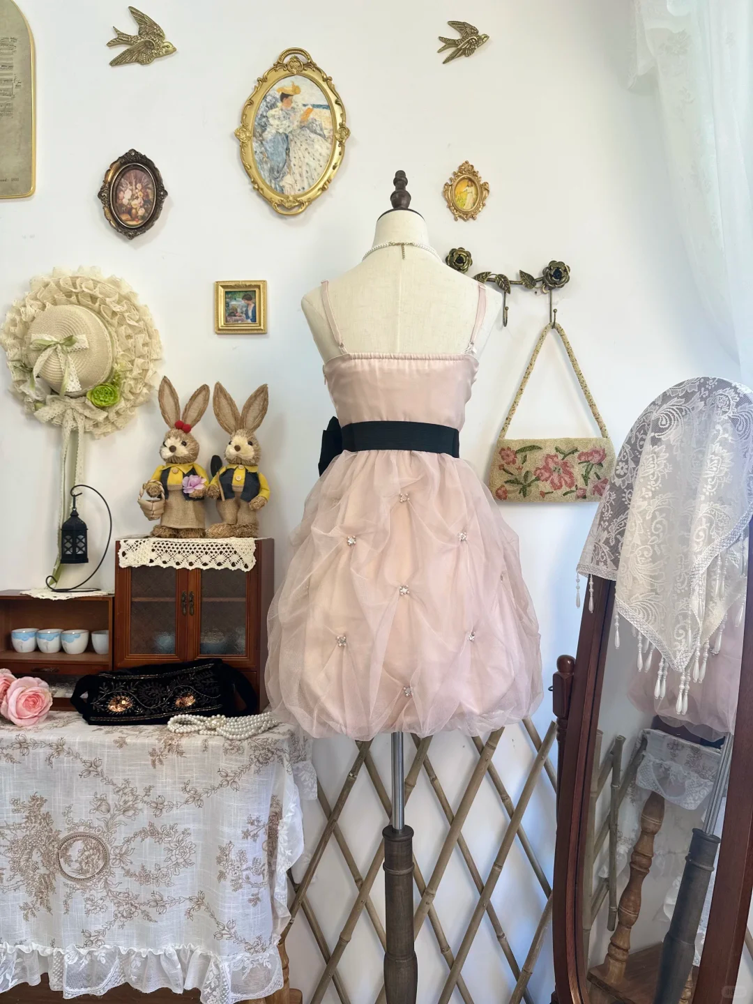 Simple Spaghetti Straps Blush Pink Satin Tulle Short Homecoming Dress Birthday Outfits D306