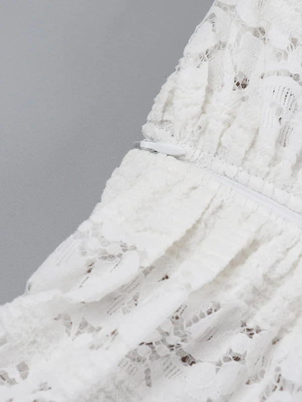 Lace Off-Shoulder Sexy Bodycon Mini Party Dress - Fashionpara