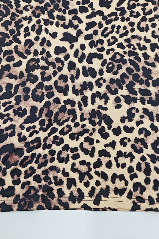 Animal Print Sleeveless High-Slit Bodycon Maxi Dress