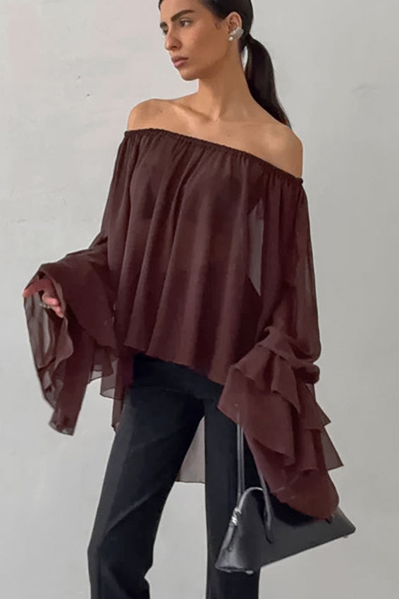 Loose Fit Vintage Off-Shoulder Knit Top