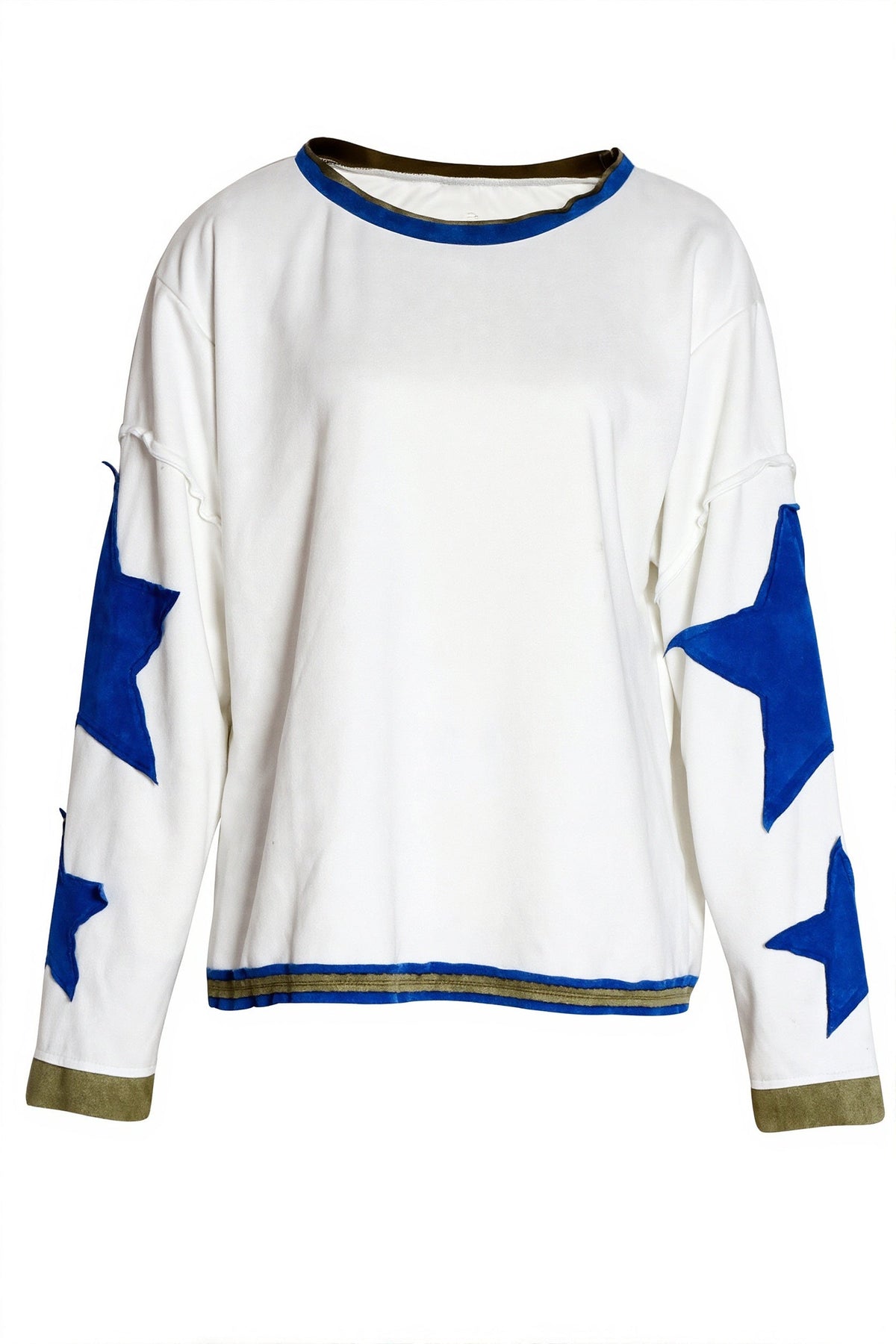 Star Sleeve Applique Crewneck Sweatshirt 4