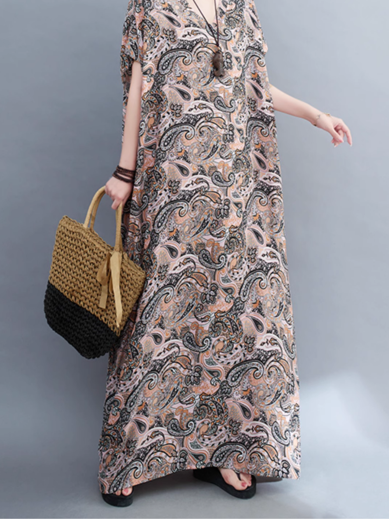 Beach Goddess Casual Printed Kaftan Dress - Fashionpara