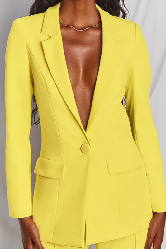 Smart Casual Blazer Pants Office Two Piece Set