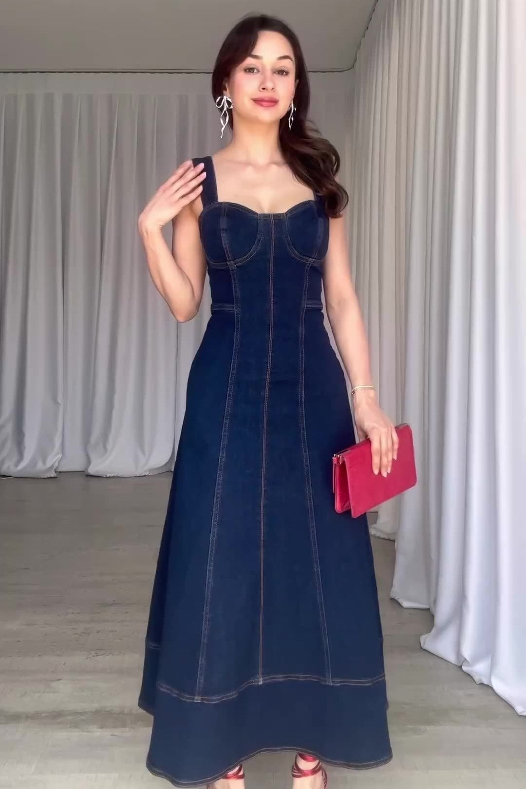 Casual Slim Fit Long Denim Dress