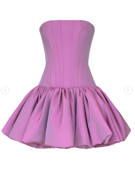 Elegant Rose Pink Strapless Satin Pleated A Line Short Party Dress Formal Homecoming Dress D224