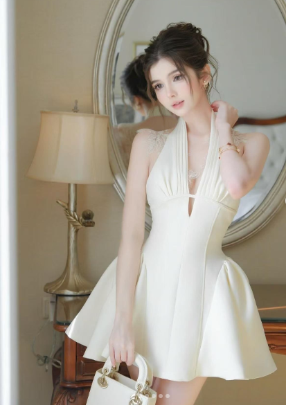 Elegant Off White Satin Lace A Line Short Party Dress Formal 8th Grade Homecoming Dress D286