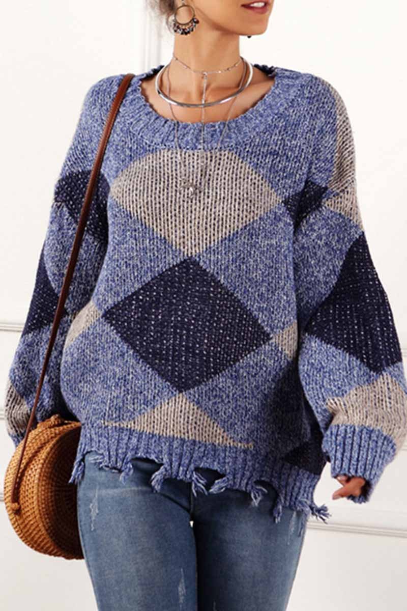 Florcoo Irregular Print Sweater for Effortless Style
