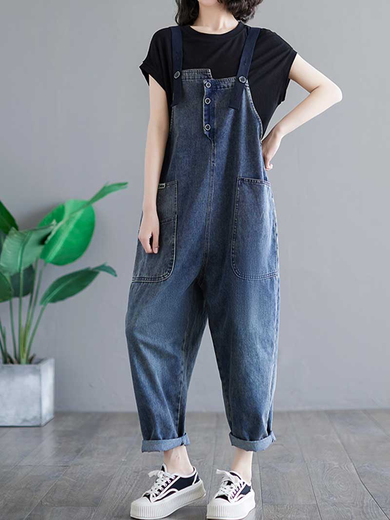 Story Teller Denim Overall Dungarees - Fashionpara