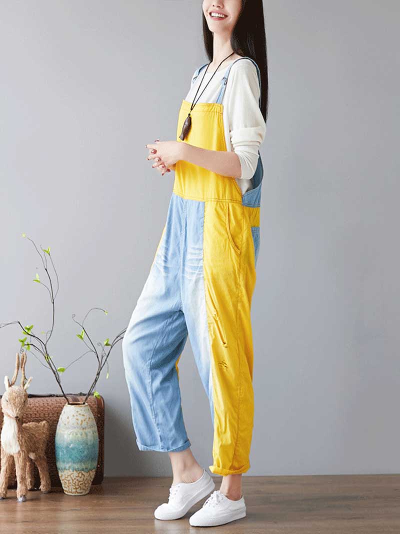 Call Me Crazy Denim Overall Dungarees - Fashionpara