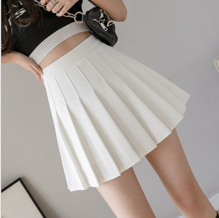 Solid Color Mini Pleated Skirts - Fashionpara