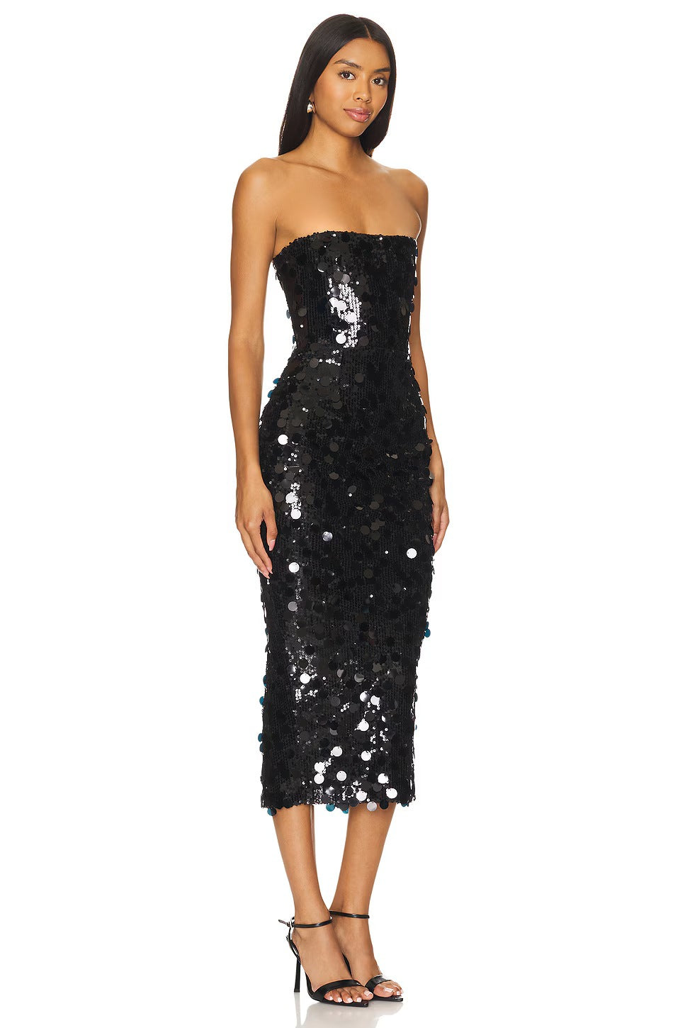 Sparkly Babe Midi Dress - Black