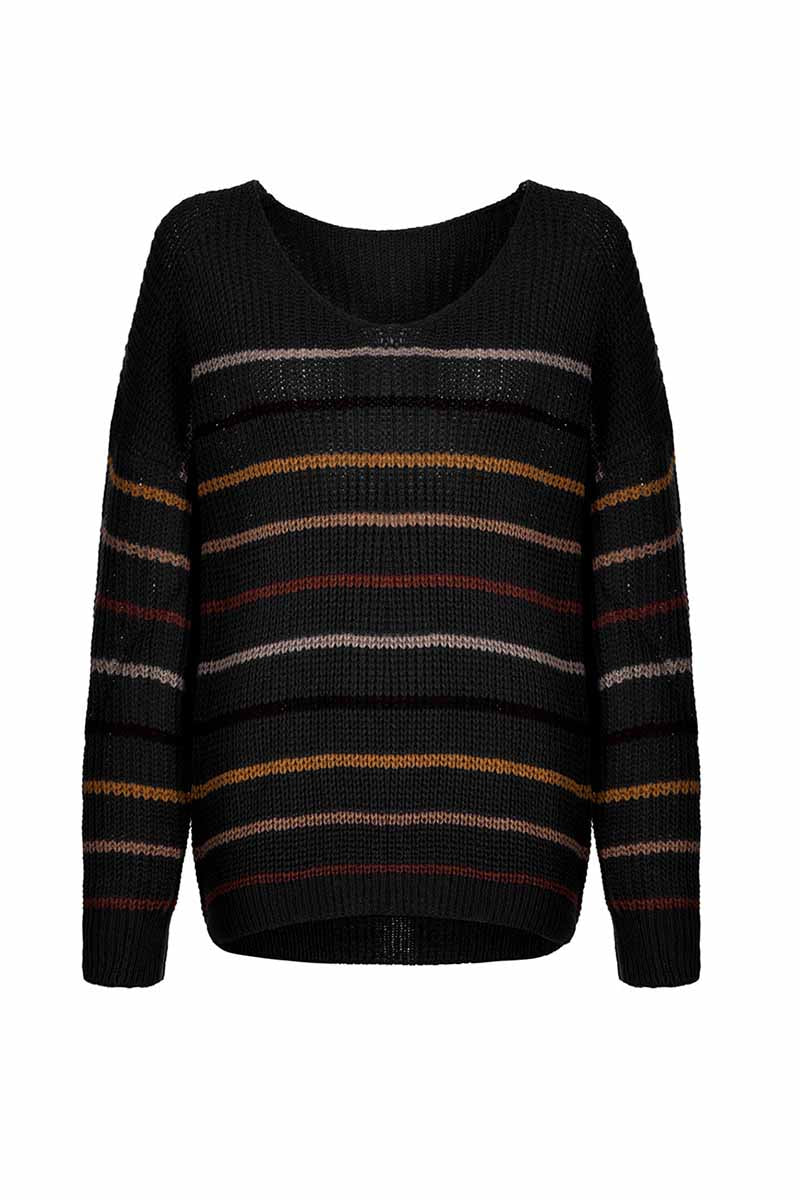 Florcoo Soft Striped Sweater for Effortless Everyday Style