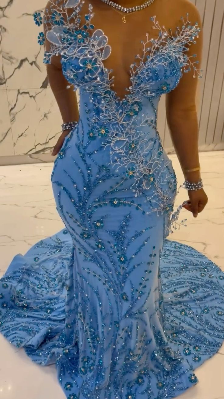 Mermaid Sequin Evening Dress Black Girl Long Prom Party Dress Graduation Dress - Fashionpara