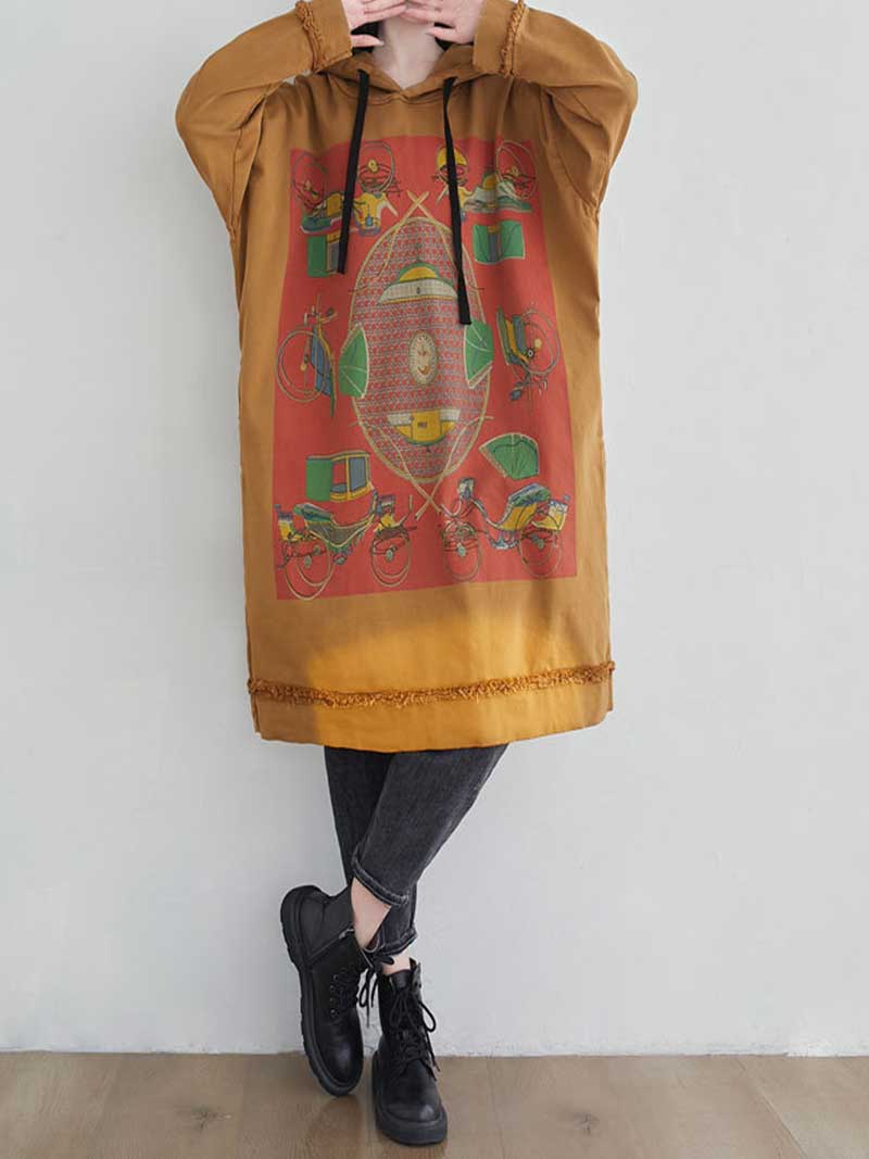 Feel My Love Hooded Sweater Midi Dress - Fashionpara