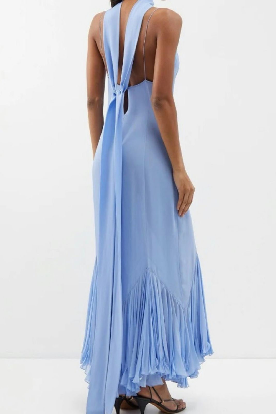 Vintage Party Midi Dress With Stole - Blue - Fashionpara