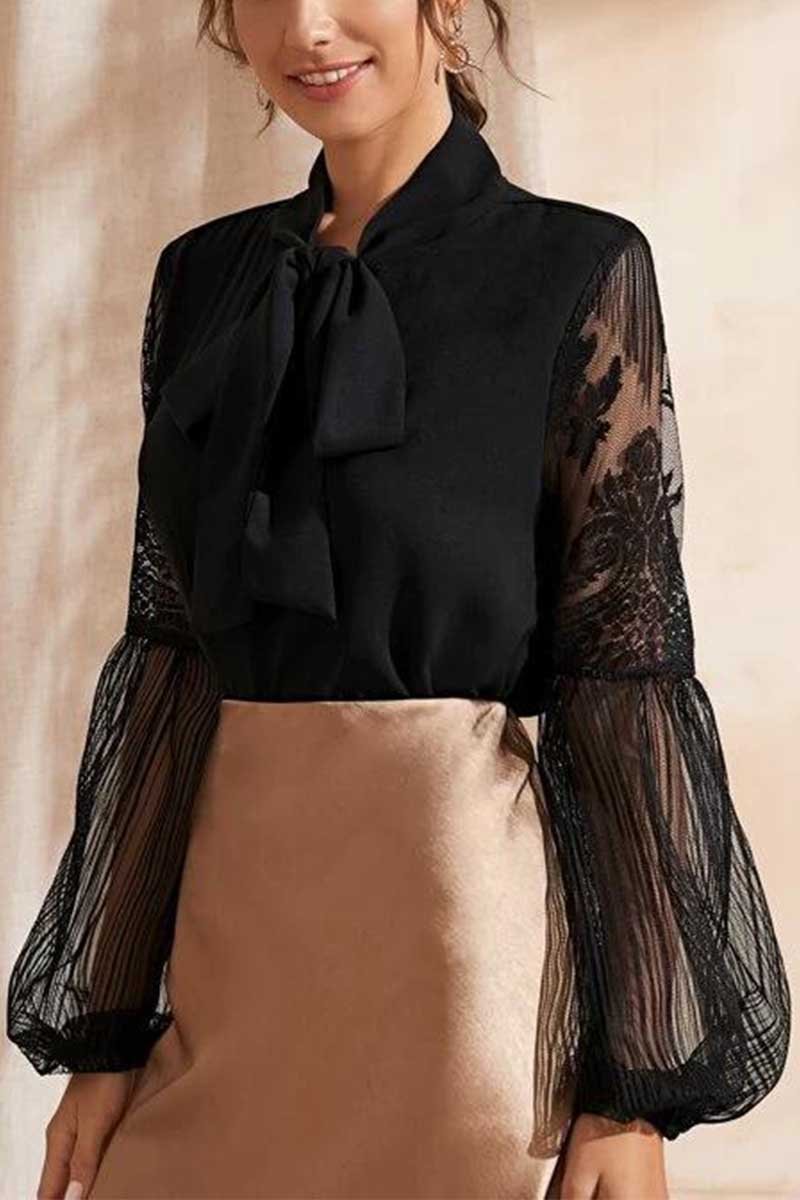 Florcoo Bow Lace Top - Fashionpara