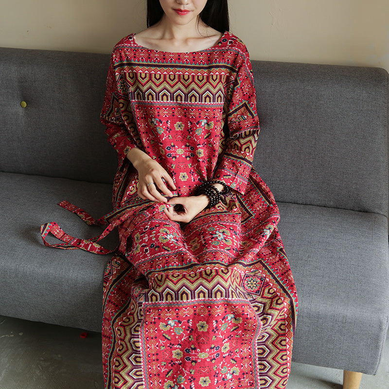 Wild Dreams Double Pocket Robe Maxi Dress - Fashionpara