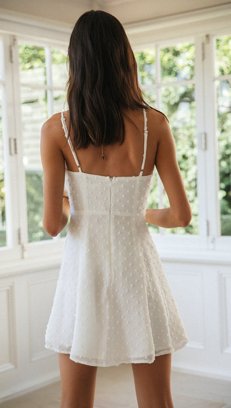 Swiss Dot Sweetheart Bustier Flared Mini Dress 3