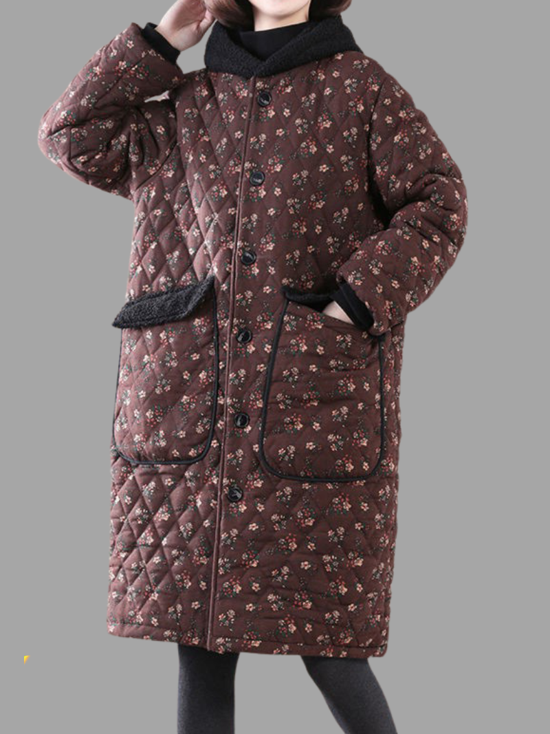 Loose Short Coat with Pocket Midi-Length Button Coat for Women - Fashionpara