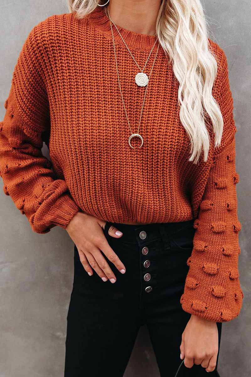 Florcoo Classic Knitted Crew Neck Sweater for Everyday Style