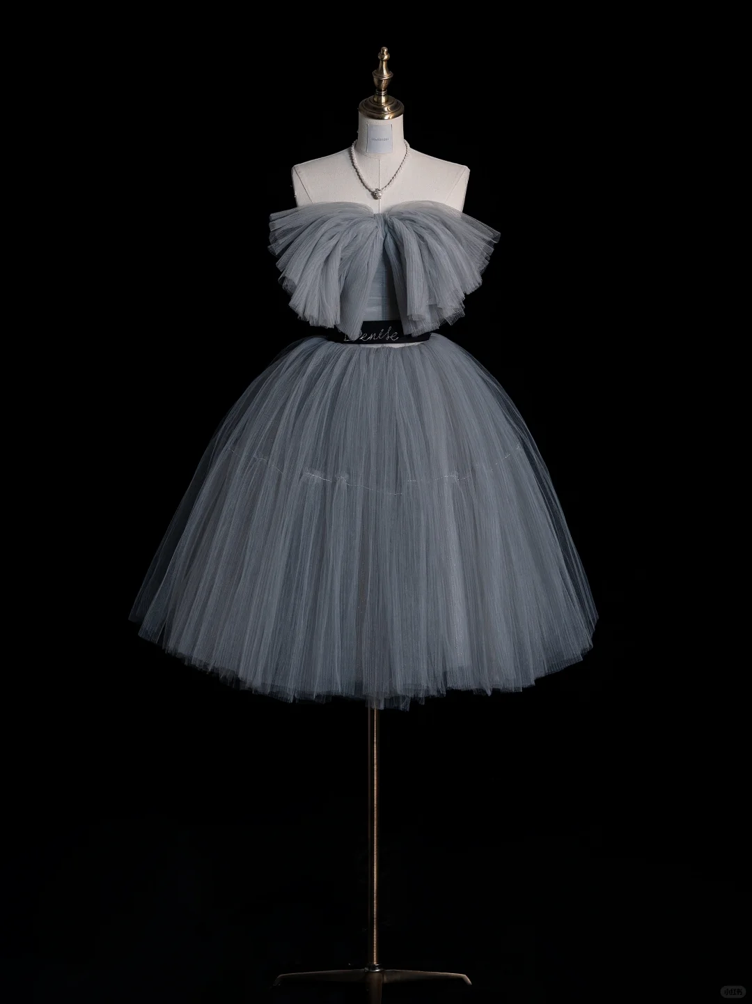 Classy Gray Blue Strapless Tulle A Line Short Birthday Outfits Formal 6th Grade Homecoming Dress D042