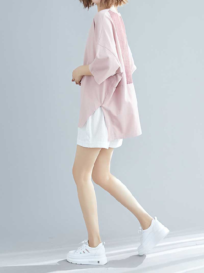 Foggy Day Round Neck Plain Top - Fashionpara