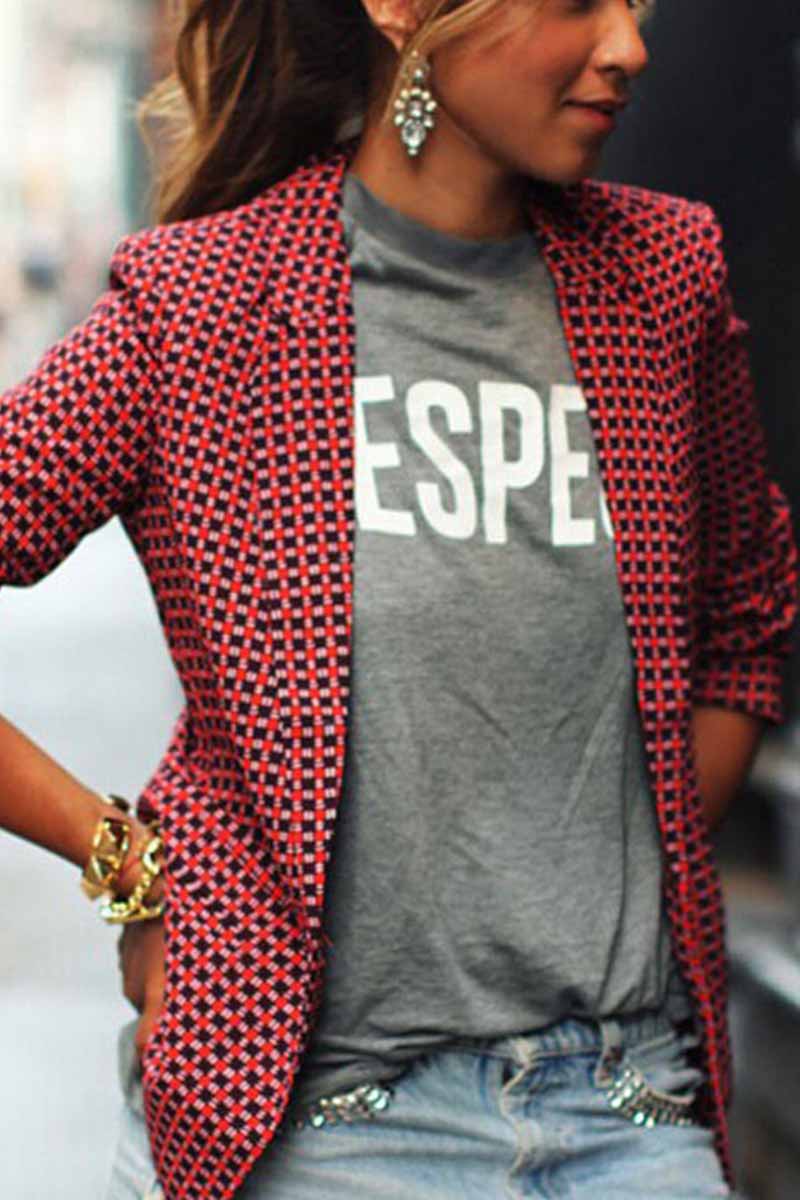 Chic Red Plaid Short Coat for Stylish Layering in Fall