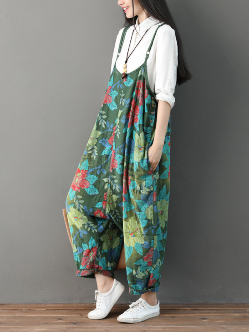 Everyday Wear Casual Flowers Bibs Overalls - Fashionpara