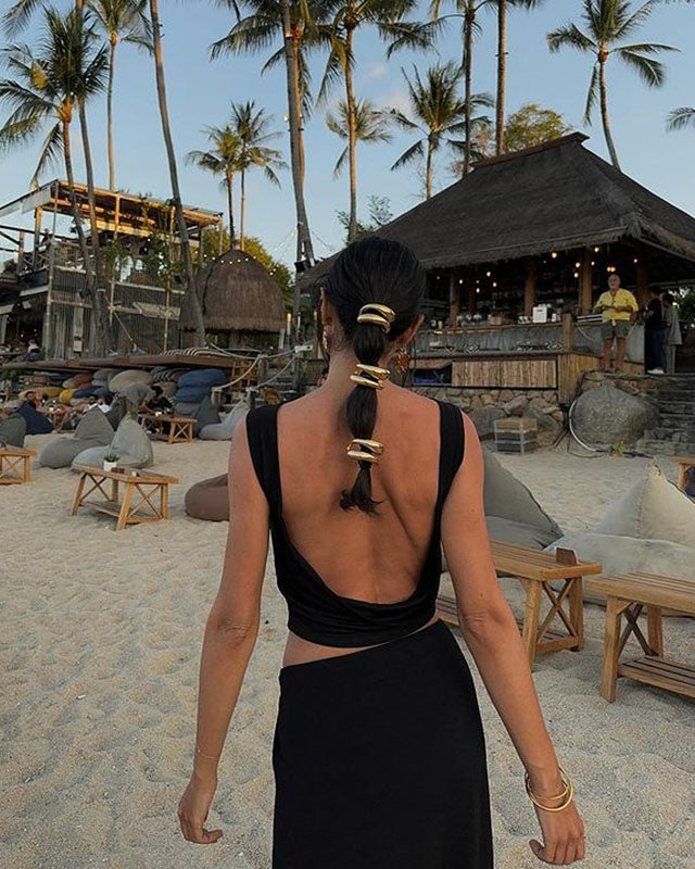 Casual Vacation Vest & Split Skirt Two-Piece Set - Fashionpara