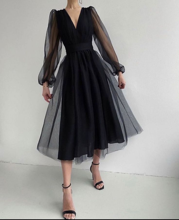 Graduation dress Short A Line Prom Dresses V Neck Long Puff Sleeve Tulle Formal Wedding Evening Party Dresses For Graduation