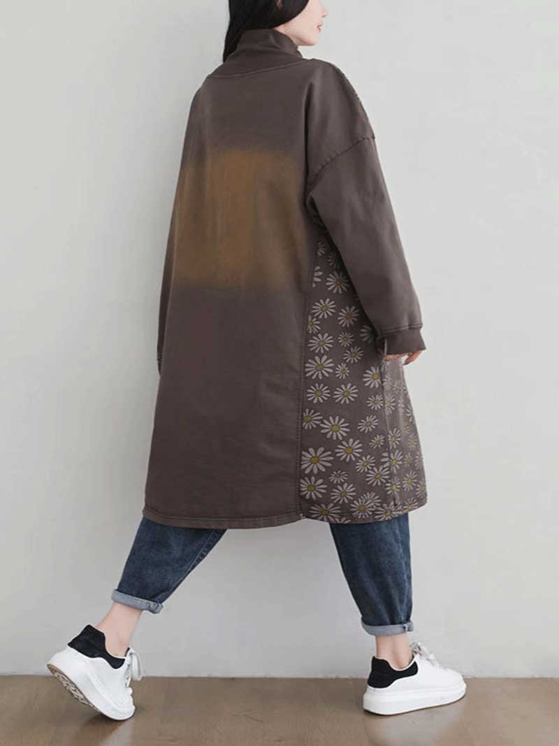 Make Your Dreams Printed Turtleneck Sweater Midi Dress - Fashionpara