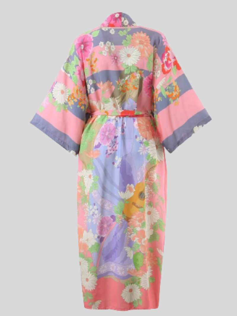Party wear Long Printed Short Sleeves kimono jacket 4