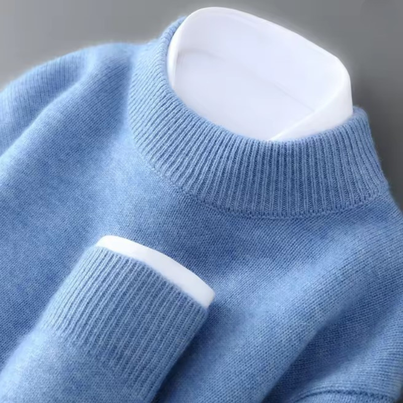 Mock Neck Ribbed Trim Knit Sweater 11
