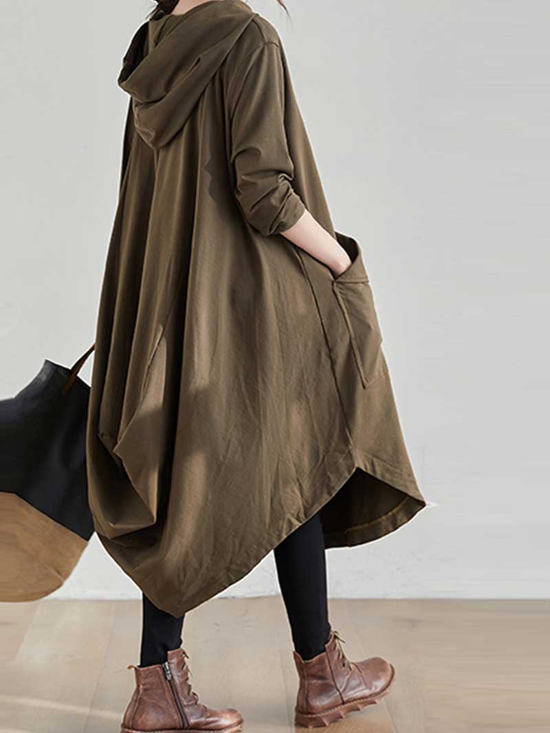 Bonjour Mi Amor Hooded Midi Dress - Fashionpara