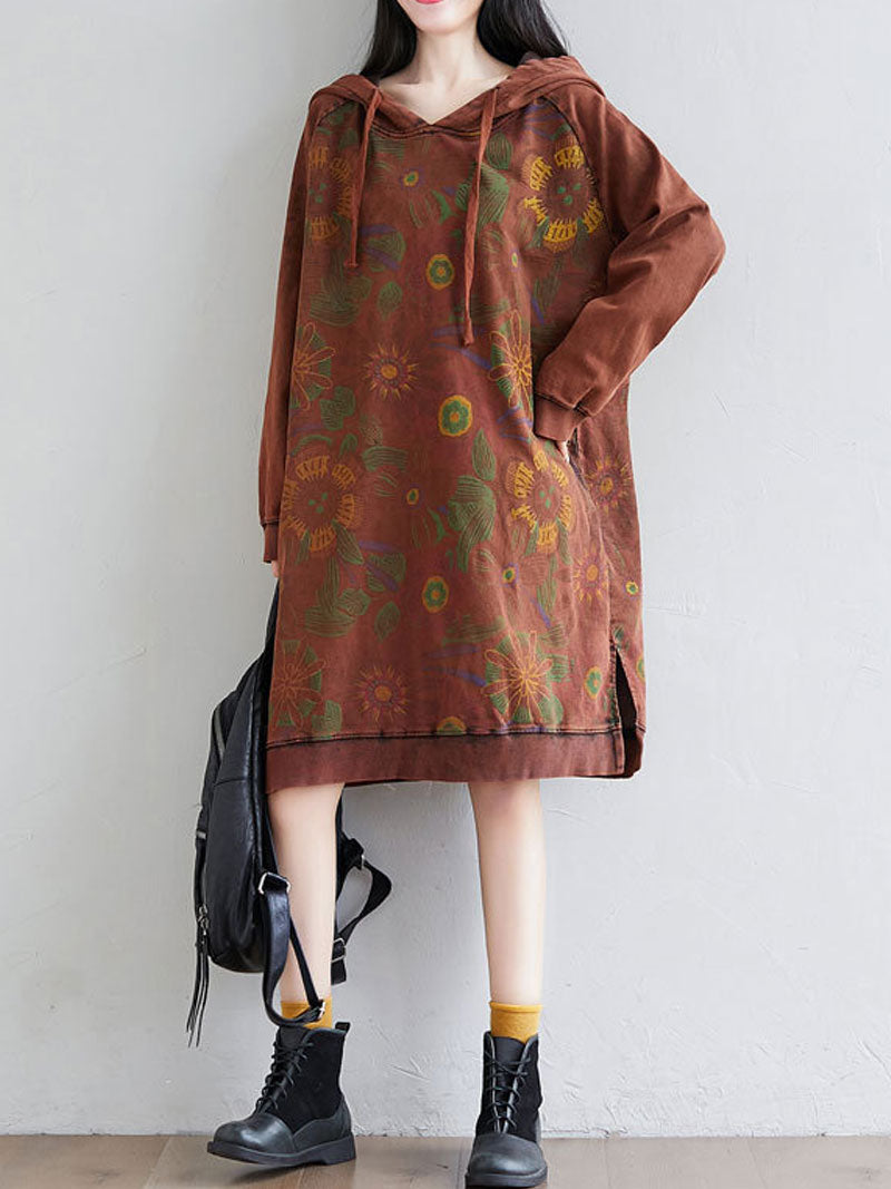 Smile You Fake Hooded Dress - Fashionpara