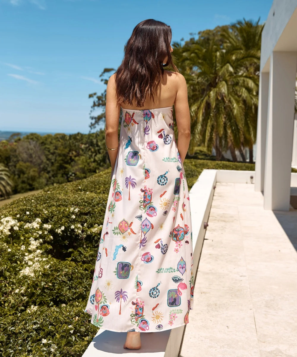 Summer Fun Sleeveless Print Dress - Fashionpara