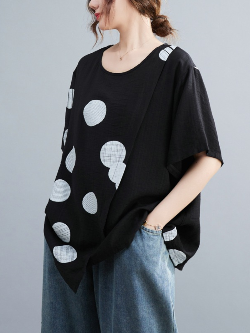 The Natural Cotton Round Neck Tops - Fashionpara